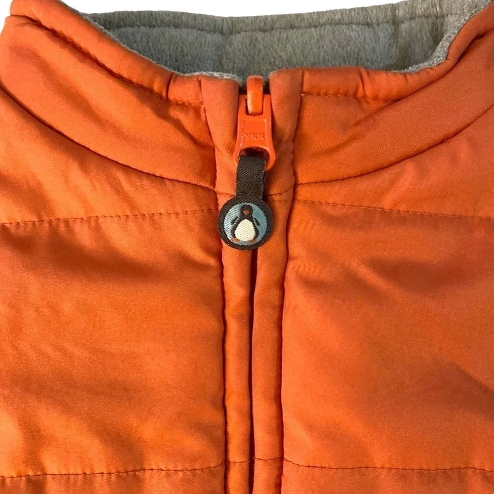 JANIE AND JACK Reversible Puffer Vest 12-18 mo Orange Gray